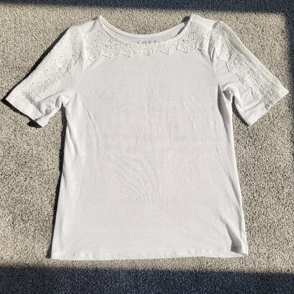 Loft White Lace Women's Top